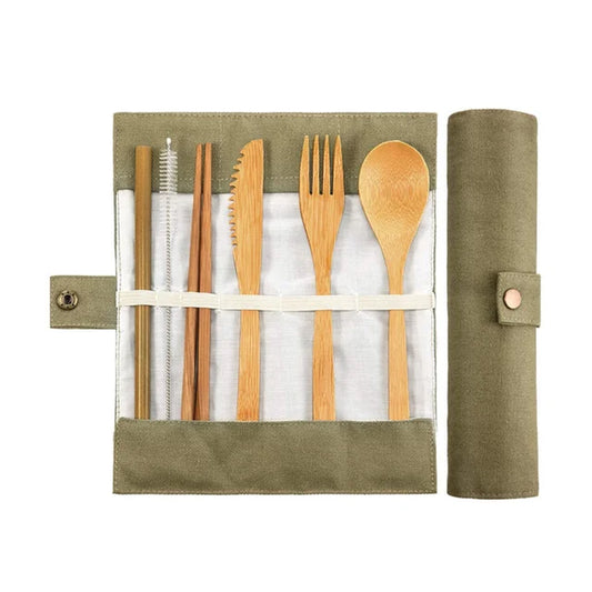 Eco-Friendly Bamboo Travel Cutlery Set